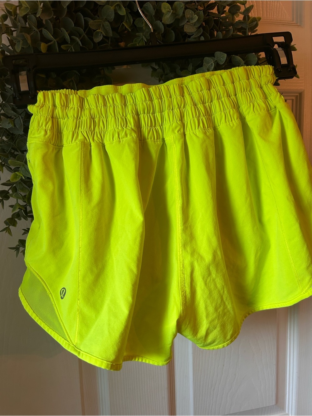 lululemon athletica Neon Yellow Athletic Running Shorts - Picture 2 of 2